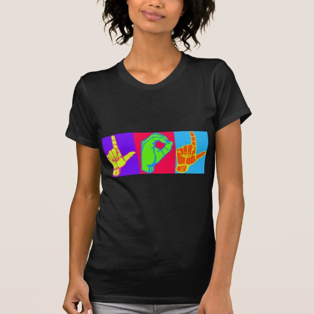 LOL ASL Sign Language Design T-Shirt (Front)