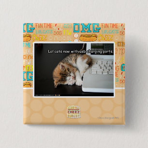 Lol cats with USB 15 Cm Square Badge