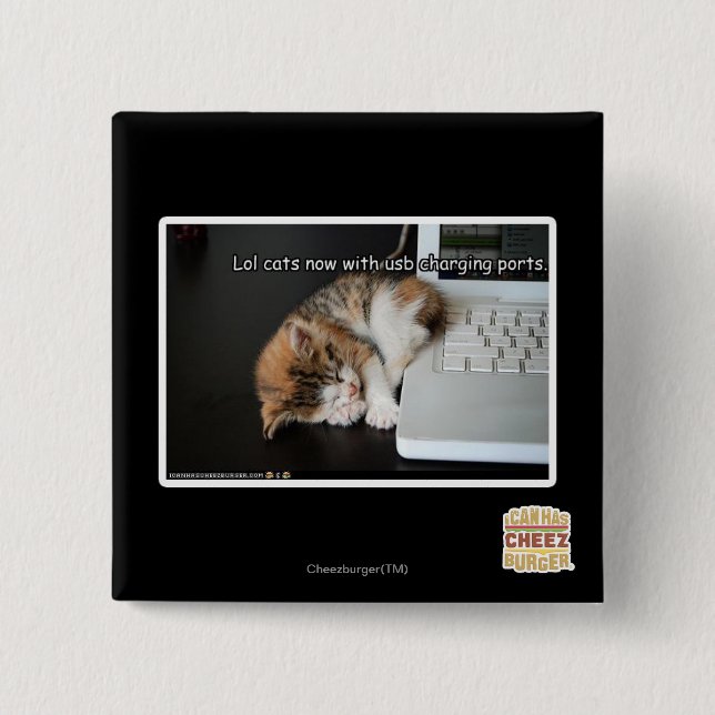 Lol cats with USB 15 Cm Square Badge (Front)