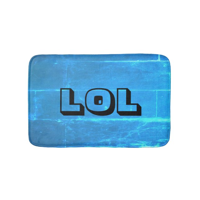 LOL Electric Blue and Black Bath Mat (Front)