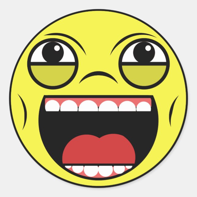 LOL Face Classic Round Sticker (Front)