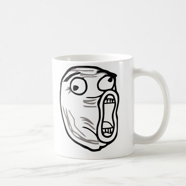 lol face meme humour rofl omg omfg coffee mug (Right)