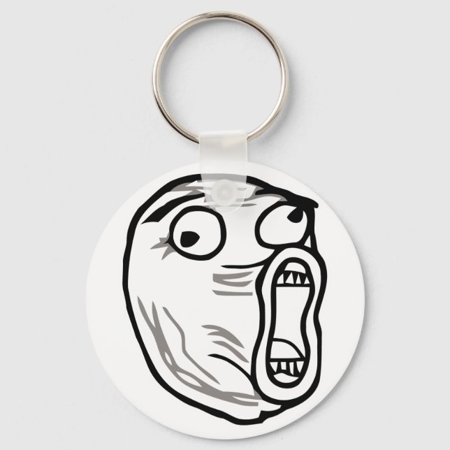 lol face meme humour rofl omg omfg key ring (Front)