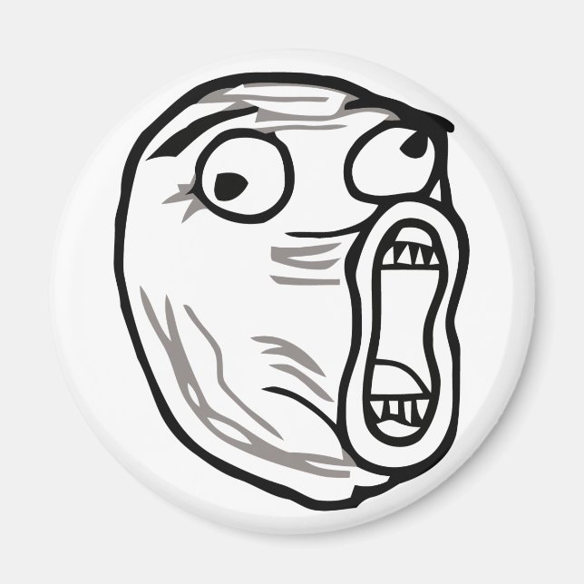 lol face meme humour rofl omg omfg magnet (Front)