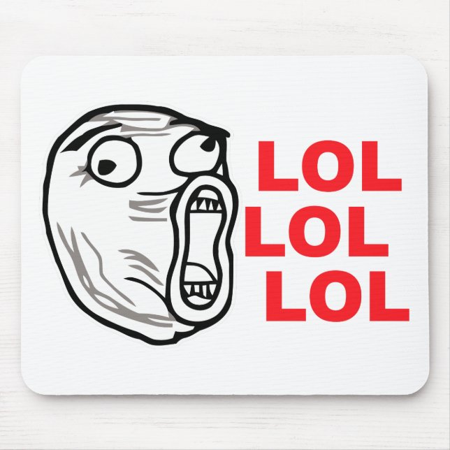 lol face meme humour rofl omg omfg mouse pad (Front)