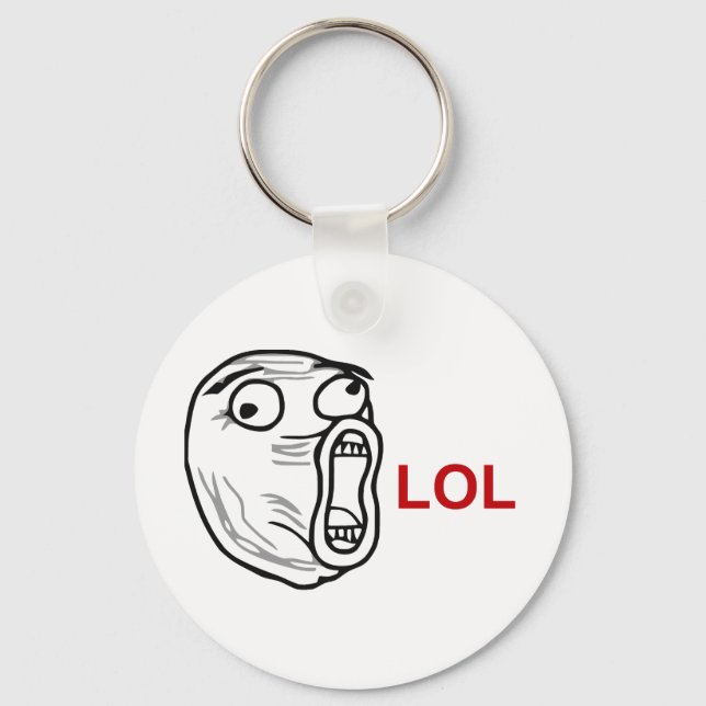 LOL Laugh Out Loud Rage Face Meme Key Ring (Front)