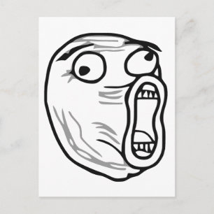 LOL Laugh Out Loud Rage Face Meme Postcard