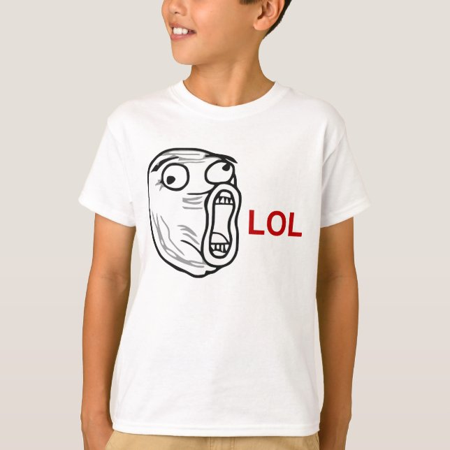 LOL Laugh Out Loud Rage Face Meme T-Shirt (Front)