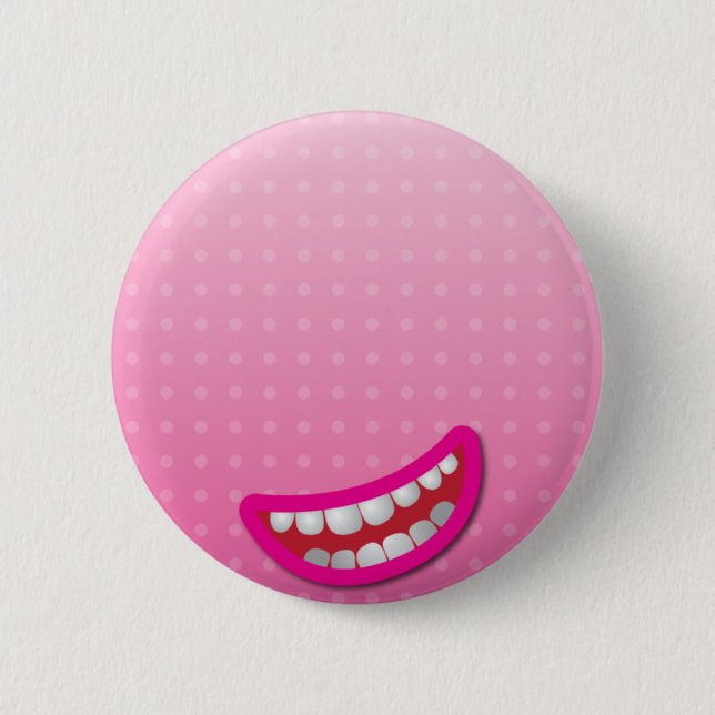 LOL laughing mouth with teeth cute! 6 Cm Round Badge (Front)