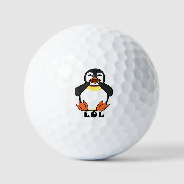 LOL Laughing penguin Golf Balls (Front)