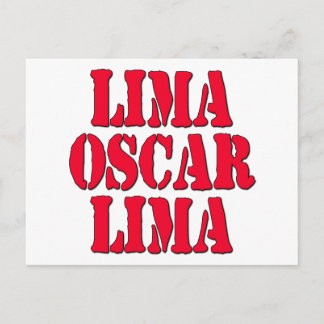 LOL Lima Oscar Lima Laugh Out Loud Postcard