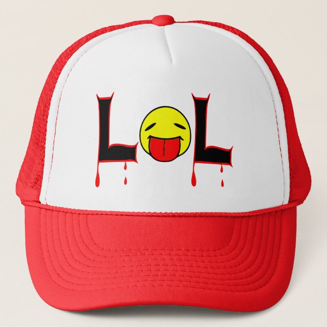 §☺LOL-Naughty Tongue Out Fun Trucker Hat☺§ Hat (Front)