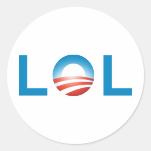 LOL OBAMA CLASSIC ROUND STICKER