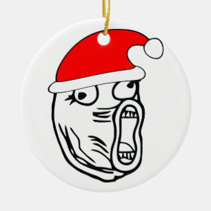 LOL Santa - xmas internet meme Ceramic Tree Decoration
