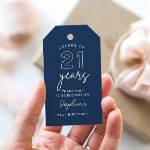 LOLA 21st Birthday Favour Tag Navy