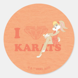 Lola Bunny I Heart Karats Classic Round Sticker