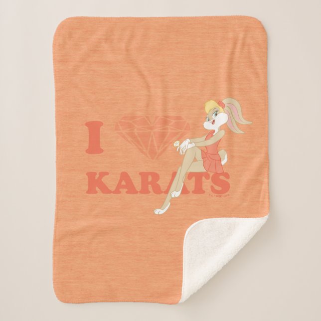 Lola Bunny I Heart Karats Sherpa Blanket (Front)