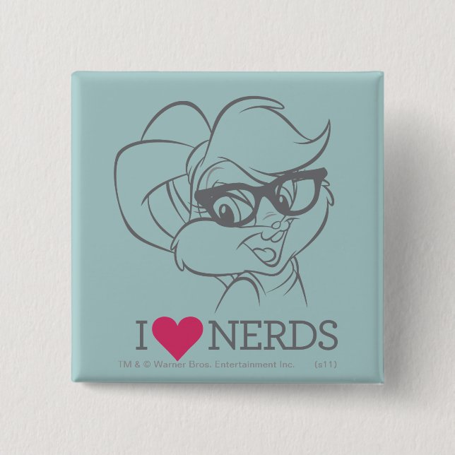 Lola Bunny - I Heart Nerds 15 Cm Square Badge (Front)