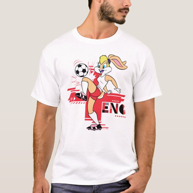 Lola Bunny Team England Soccer Graphic T-Shirt (Front)