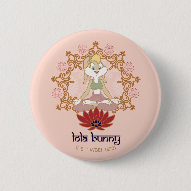 Lola Bunny Yoga Lotus Pose 6 Cm Round Badge (Front)