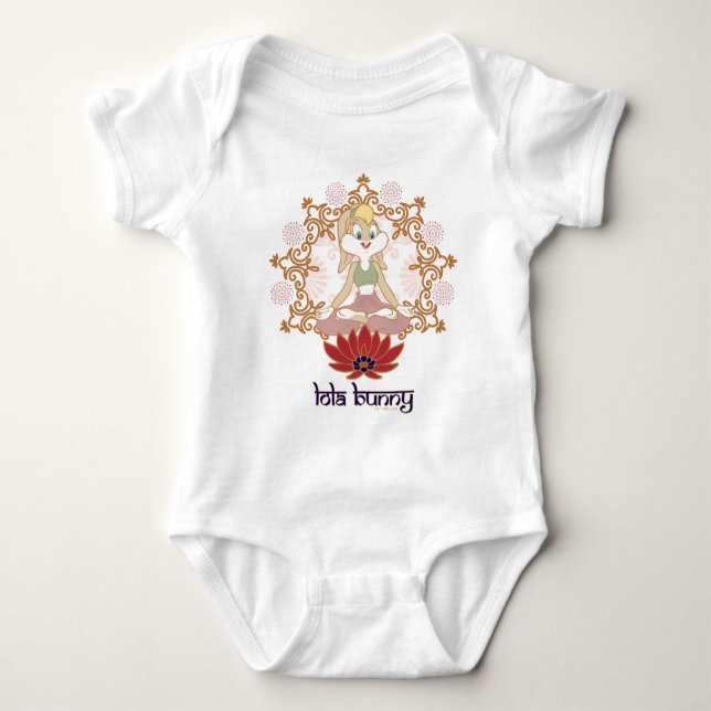 Lola Bunny Yoga Lotus Pose Baby Bodysuit (Front)