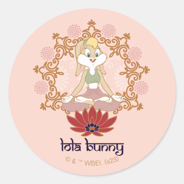 Lola Bunny Yoga Lotus Pose Classic Round Sticker (Front)
