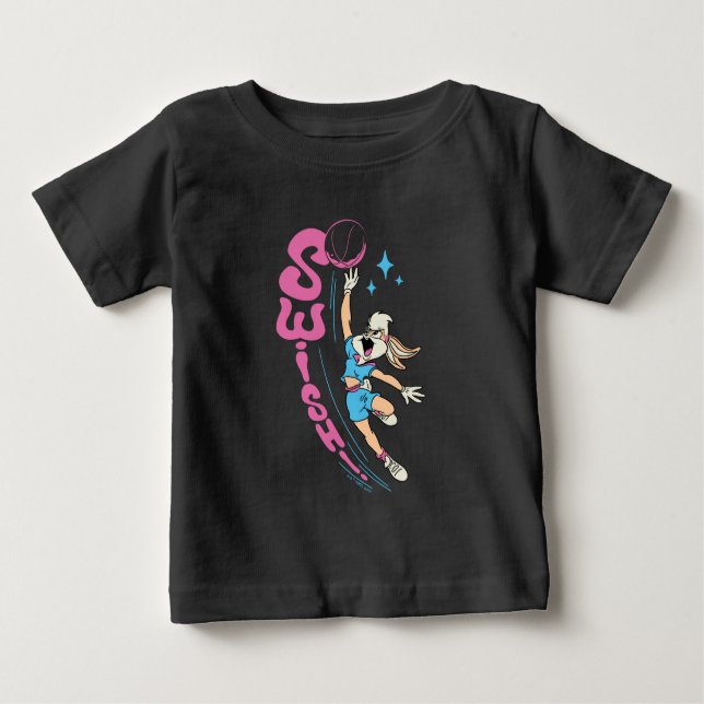 Lola Buny "SWISH!" Basketball Dunk Baby T-Shirt (Front)