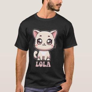 Lola Cute Kitty Cat Design for Girls Name Lola T-Shirt