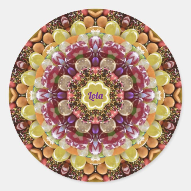LOLA ~ EASTER CANDY ~ Chocolate Classic Round Sticker (Front)