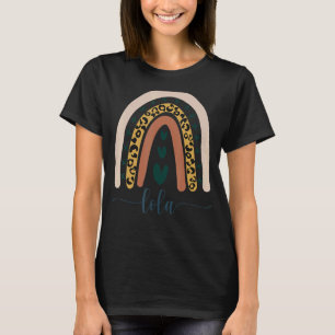 Lola Filipino Grandmother Boho Rainbow Heart T-Shirt