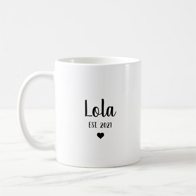 Lola Grandma Pregnancy Announcement Gift Coffee Mug (Left)