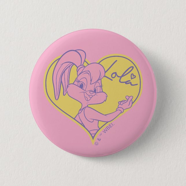 Lola Heart Signature 6 Cm Round Badge (Front)