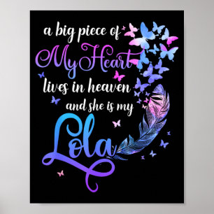 Lola Lives in Heaven Memorial Grandma Grandchild Poster
