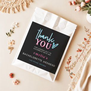 LOLA Neon Blue and Pink 90's Bachelorette Favour Bag