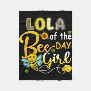 Lola of the bee-day girl funny bee birthday party fleece blanket