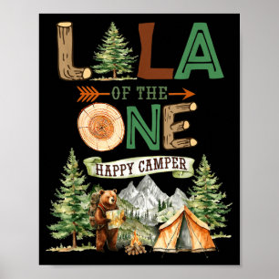 Lola of the one happy camper 1st birthday camping poster