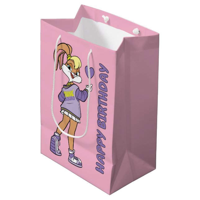 Lola TUNE SQUAD™ Varsity Heart Medium Gift Bag (Front Angled)