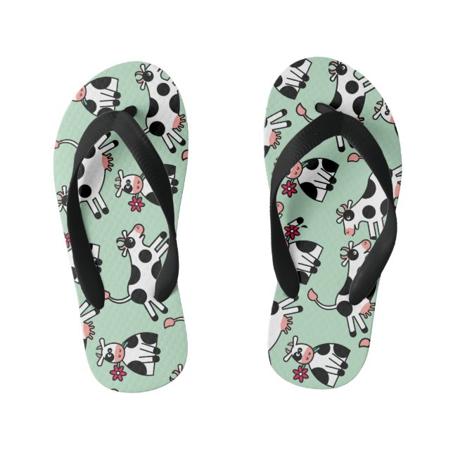 Lolailo 22 Flower Power Cow Kid's Thongs (Footbed)