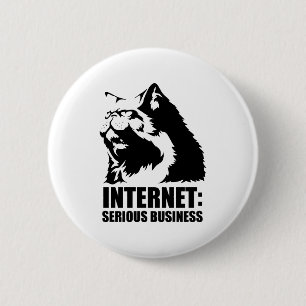 lolcat the internet is serious business 6 cm round badge