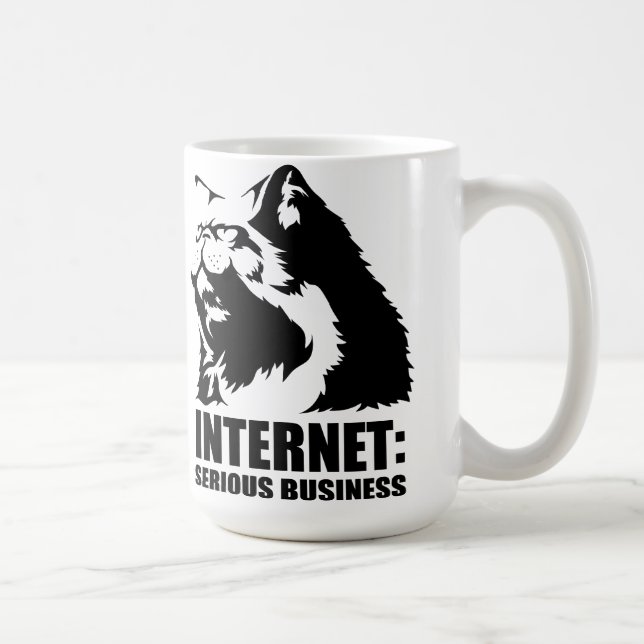 lolcat the internet is serious business coffee mug (Right)