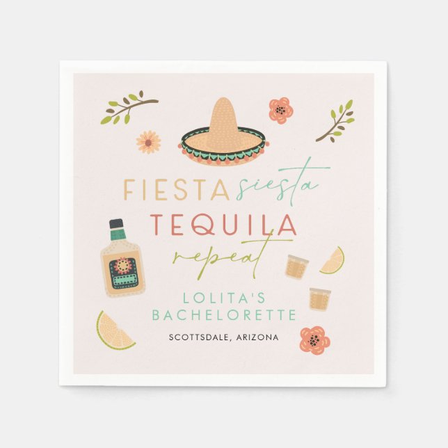 LOLITA Fiesta Siesta Tequila Bachelorette Food Napkin (Front)