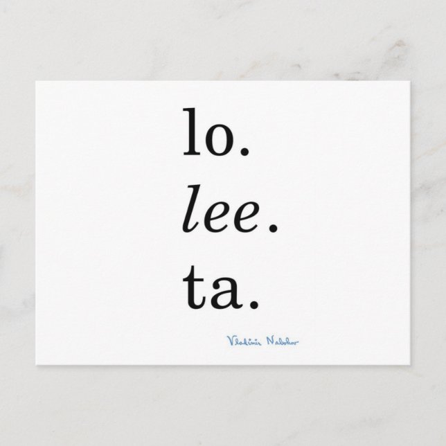 Lolita - Vladimir Nabokov Postcard (Front)