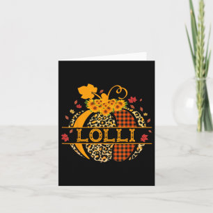 Lolli Leopard Floral Pumpkin Fall Autumn Thanksgiv Card