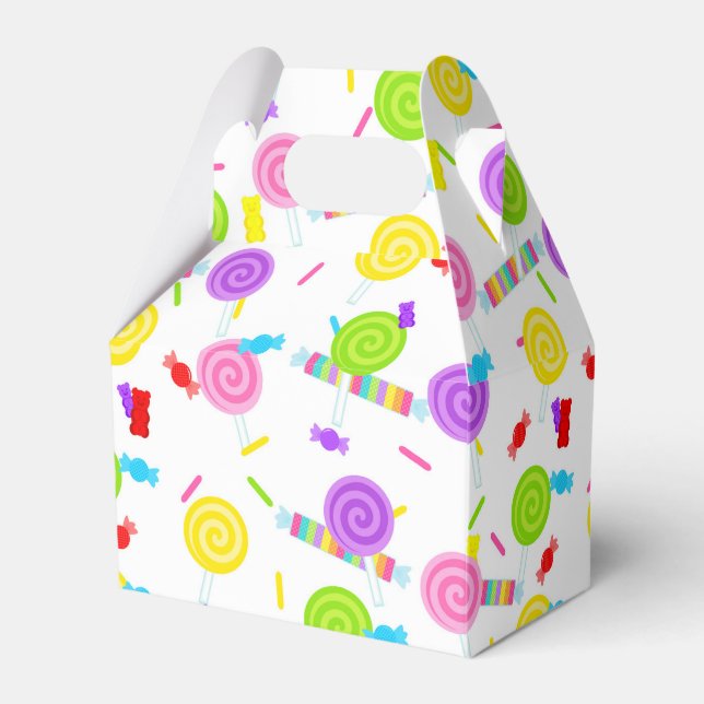 Lollipop and Candy Sweet Treat Favour Boxes (Front Side)