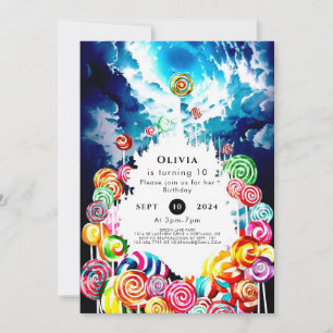 Lollipop Boho Candyland Birthday Invitation