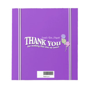 Lollipop Candy Bar Wrap Notepad