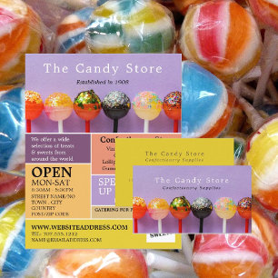Lollipop Candy, Confectionery Supplies Business Card