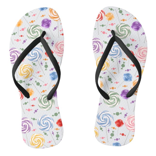 Lollipop Candy Pattern Colourful Thongs (Footbed)