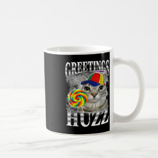 Lollipop Cat Meme Greetings Huzz Funny Silly Cat H Coffee Mug