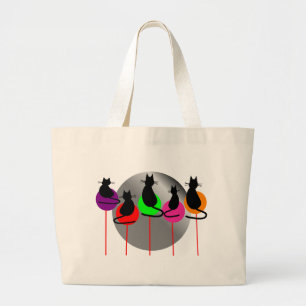 lollipop cats 5 large tote bag